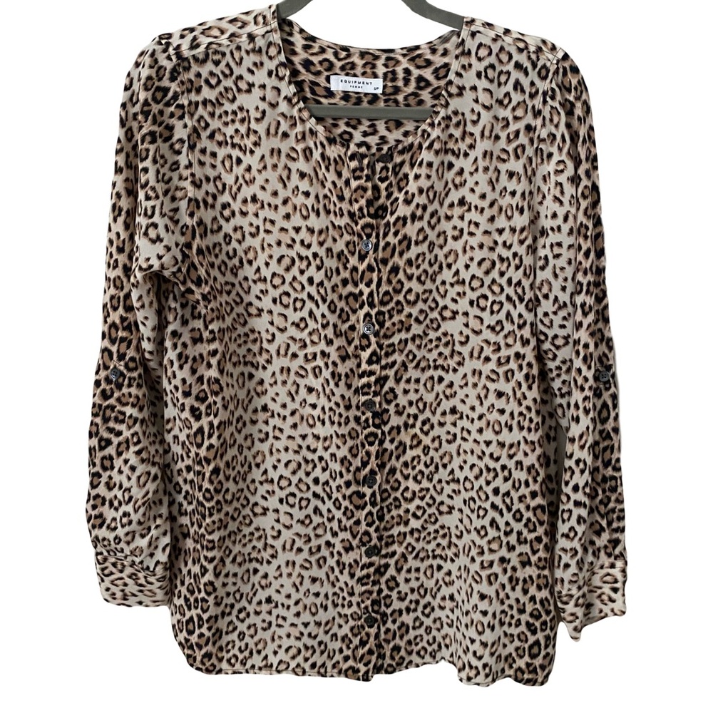 Equipment Femme Silk Leopard Button-Up Blouse Office Top Small Work‎ Dressy